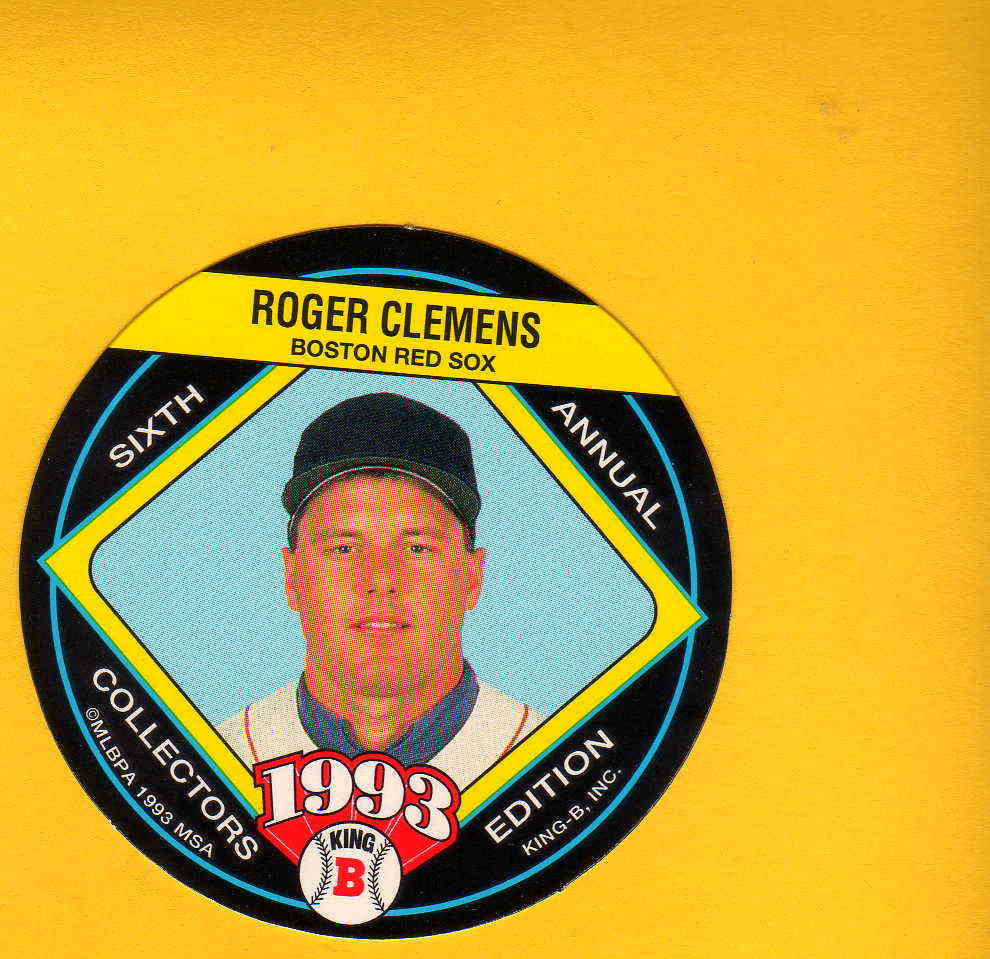 1992 King B ROGER CLEMENS Boston Red Sox Rare Disc Card Mint