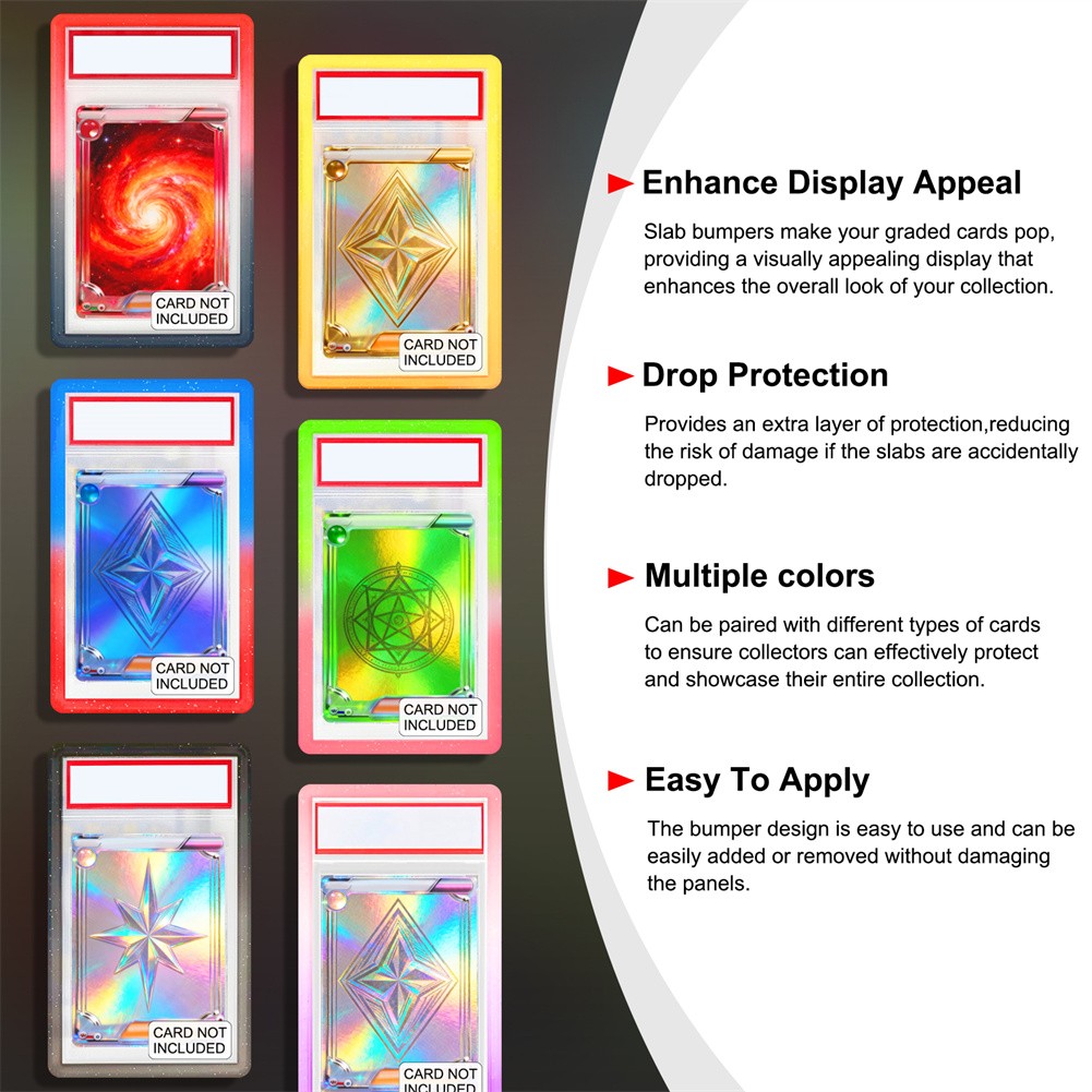 12 For PSA Graded Card Slab Bumper Guard Protector Skin TPU – Gradient Colors