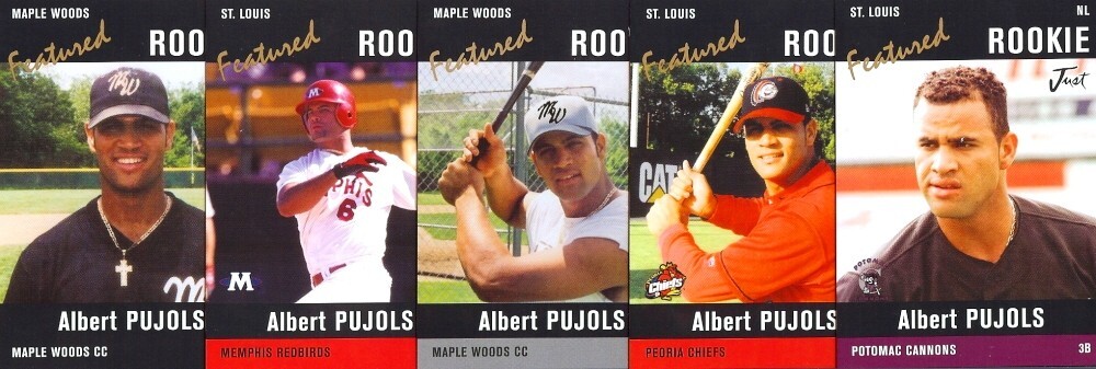 5) ALBERT PUJOLS – BLACK EDITION – 2004 Just Minors Baseball Card LOT