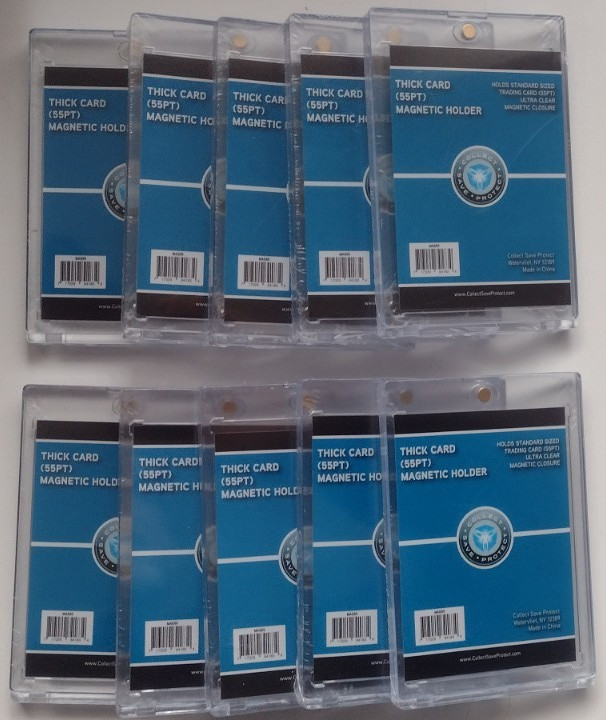 (10) CSP 55Pt. Magnetic Thick Card Holder Protector New NIP Corner Protection