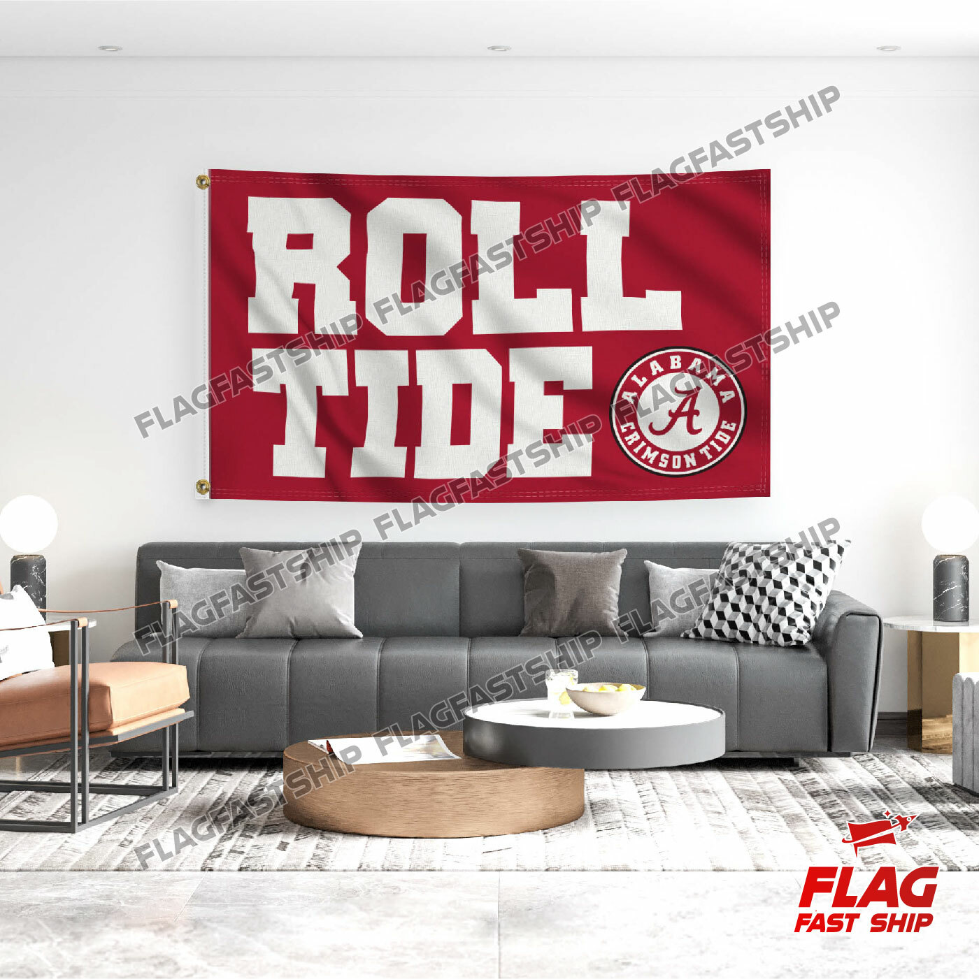 Alabama Football Crimson Tide 3×5 ft Flag Banner ROLL TIDE FREE Shipping NCAA