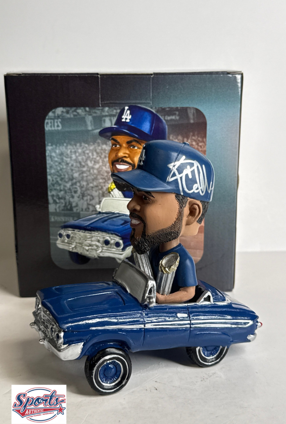 Ice Cube Signed Lowrider WS Trophy SGA Dodgers Bobblehead PSA AQ82320