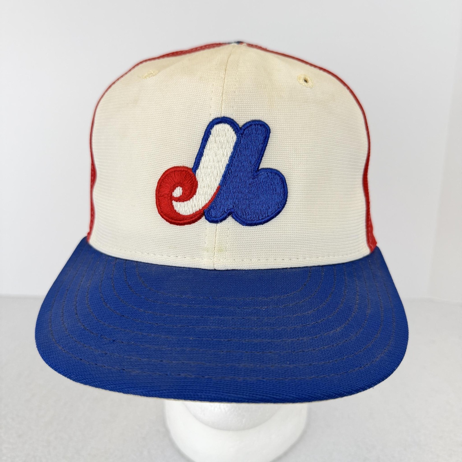 Vintage Montreal Expos Hat Mens 7 3/8 Multi Color MLB Baseball New Era Fitted