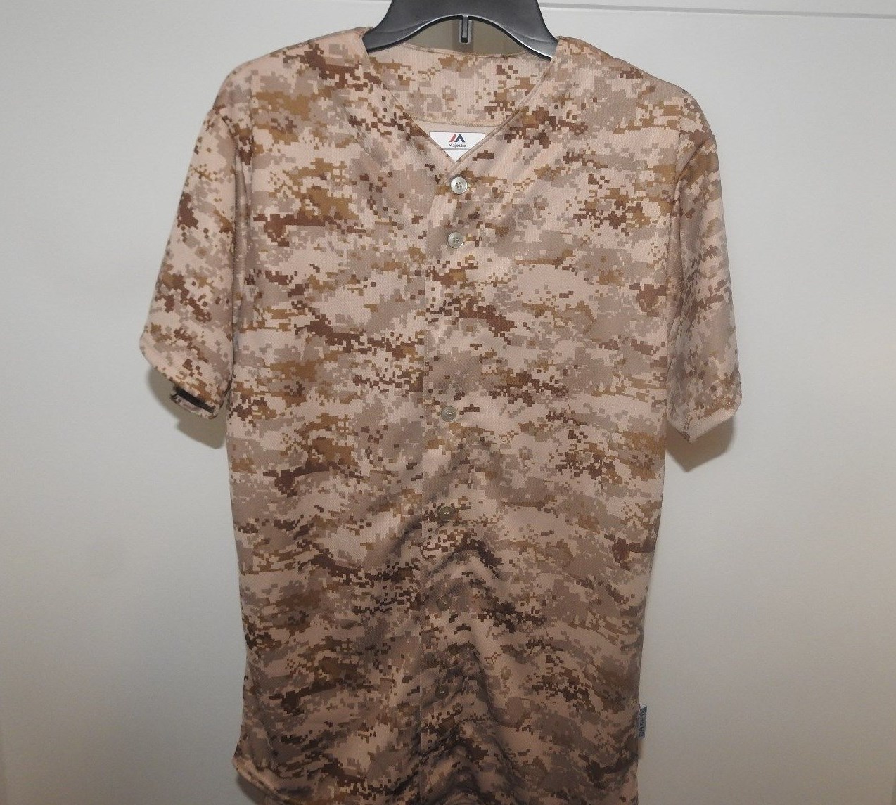 Majestic Camo Cool Base Full Button Baseball Jersey New Mens Sizes