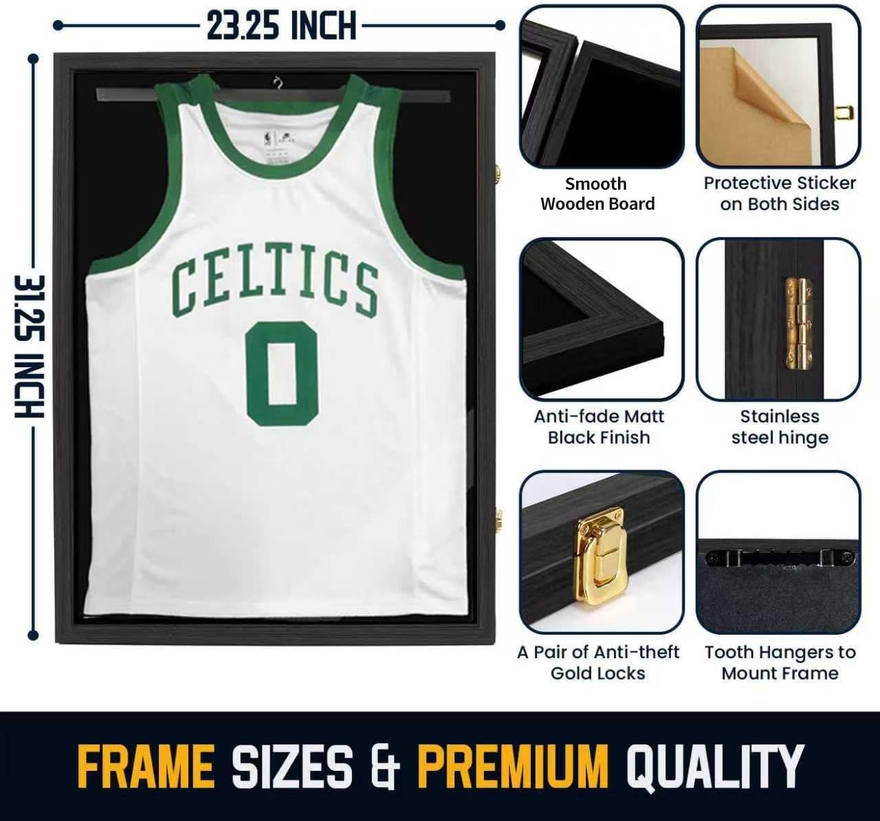 Jersey Display Case Shadow Box Frame UV Acrylic Door for Sports Jerseys