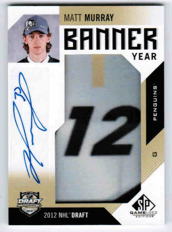 16/17 SP GAME USED MATT MURRAY BD12-MM BANNER YEAR AUTO 2012 NHL DRAFT PENGUINS