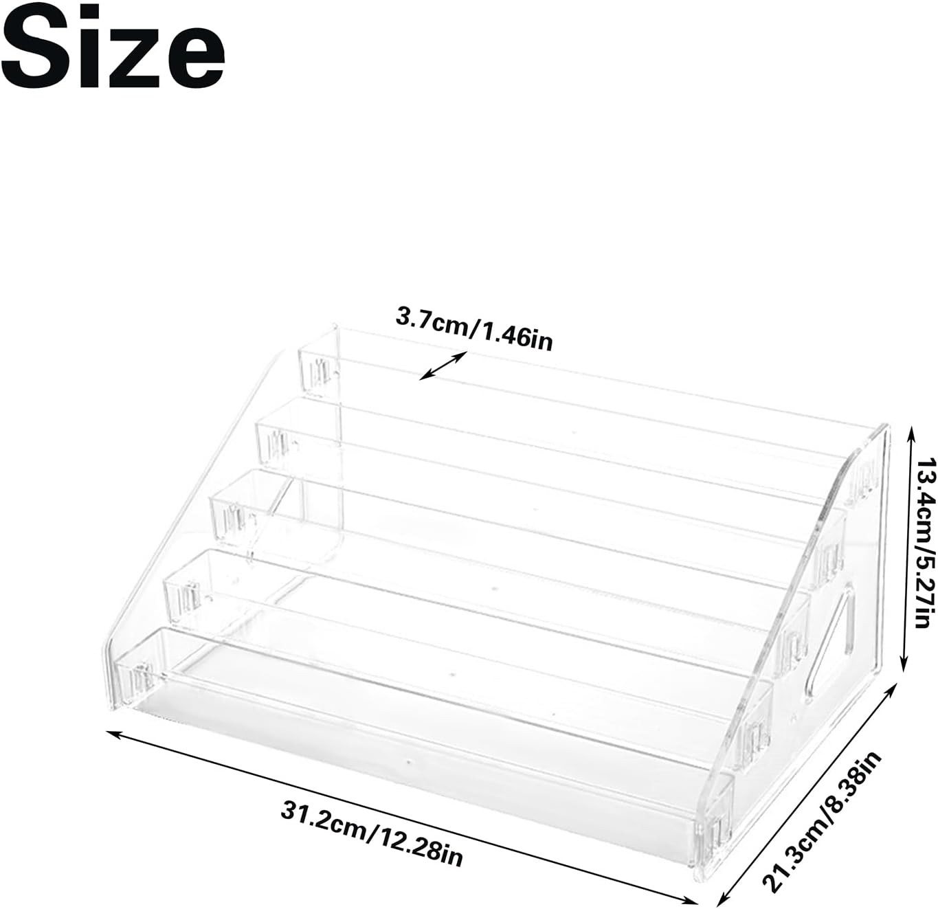 5-Tiered Trading Card Display Holder, Clear Plastic Tabletop Display Card Rack