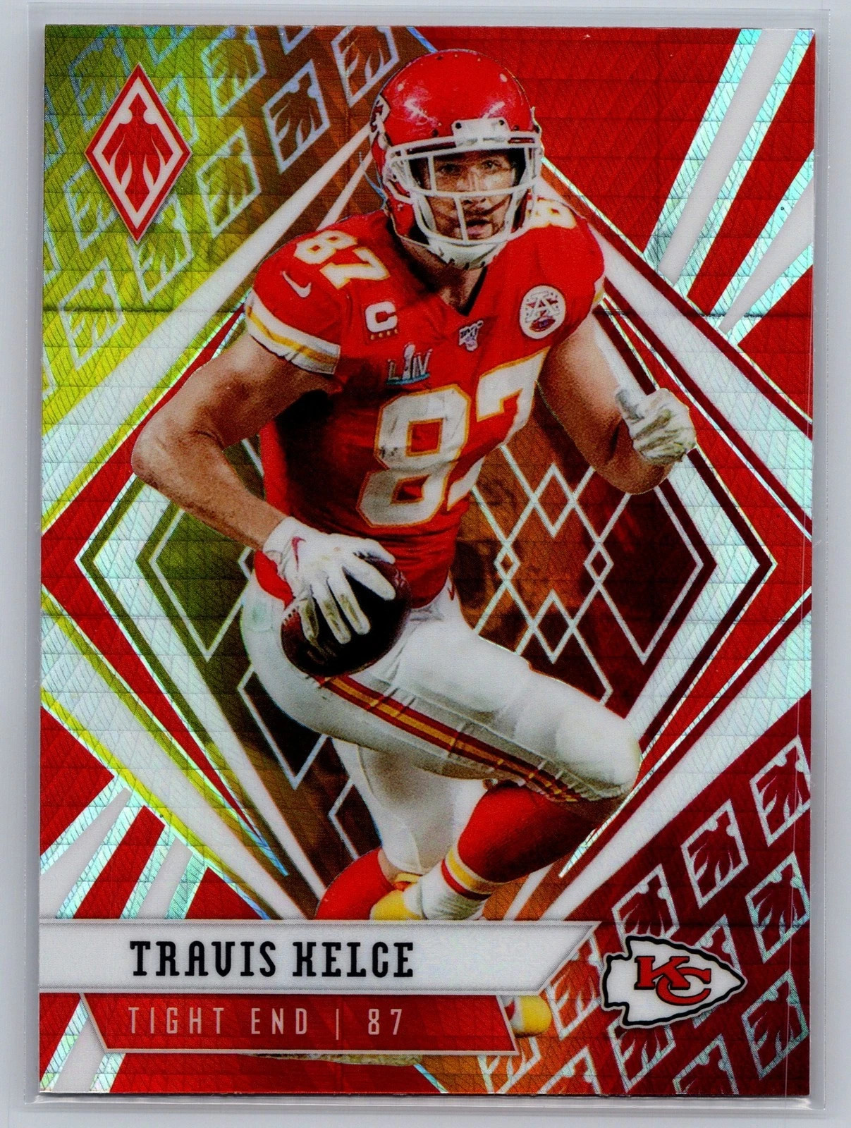 2020 Panini Phoenix Fire Burst Travis Kelce 47 Kansas City Chiefs NFL Card