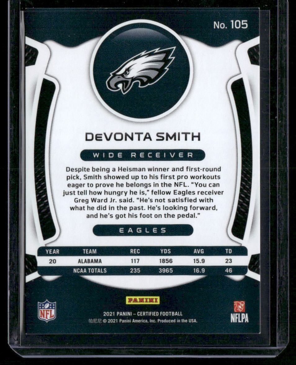 2021 Panini Certified #105 DeVonta Smith #/399