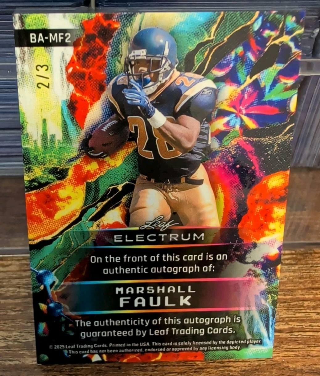 2025 Leaf Electrum Marshall Faulk Autograph #BA-MF2 #/3 Auto Rams HOF