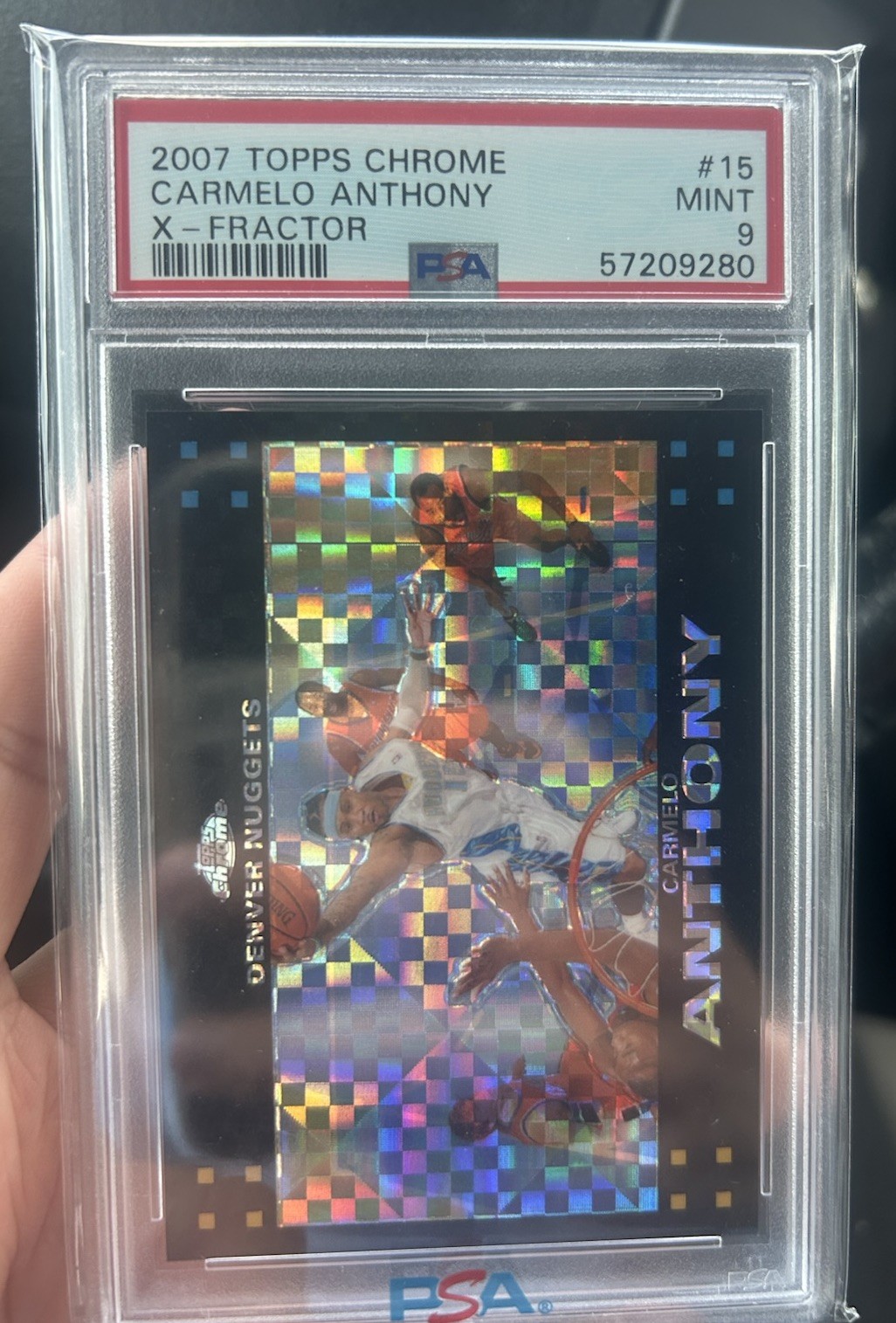 Carmelo Anthony X-Fractor /50 2007 Topps Chrome PSA 9 RARE #15 Nuggets
