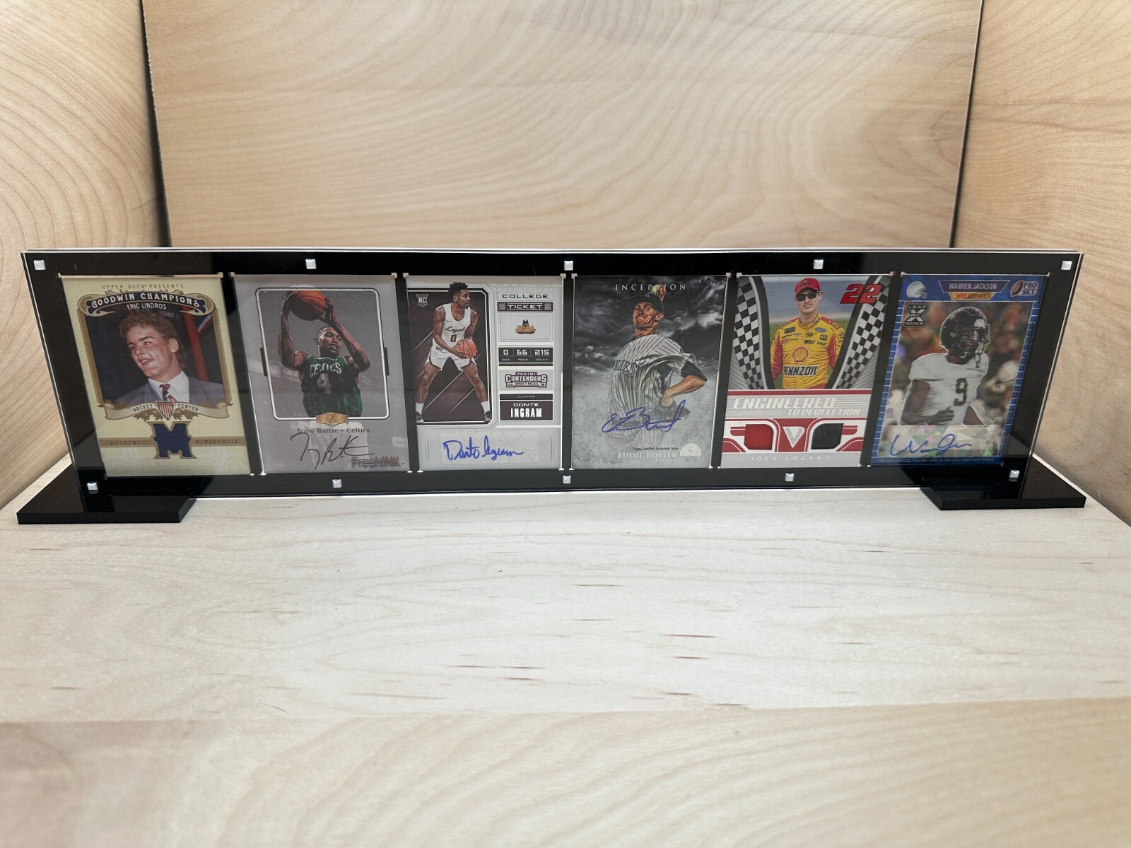 6 Card Sports Trading Card Magnetic Holder Heavy Duty Display Case Stand