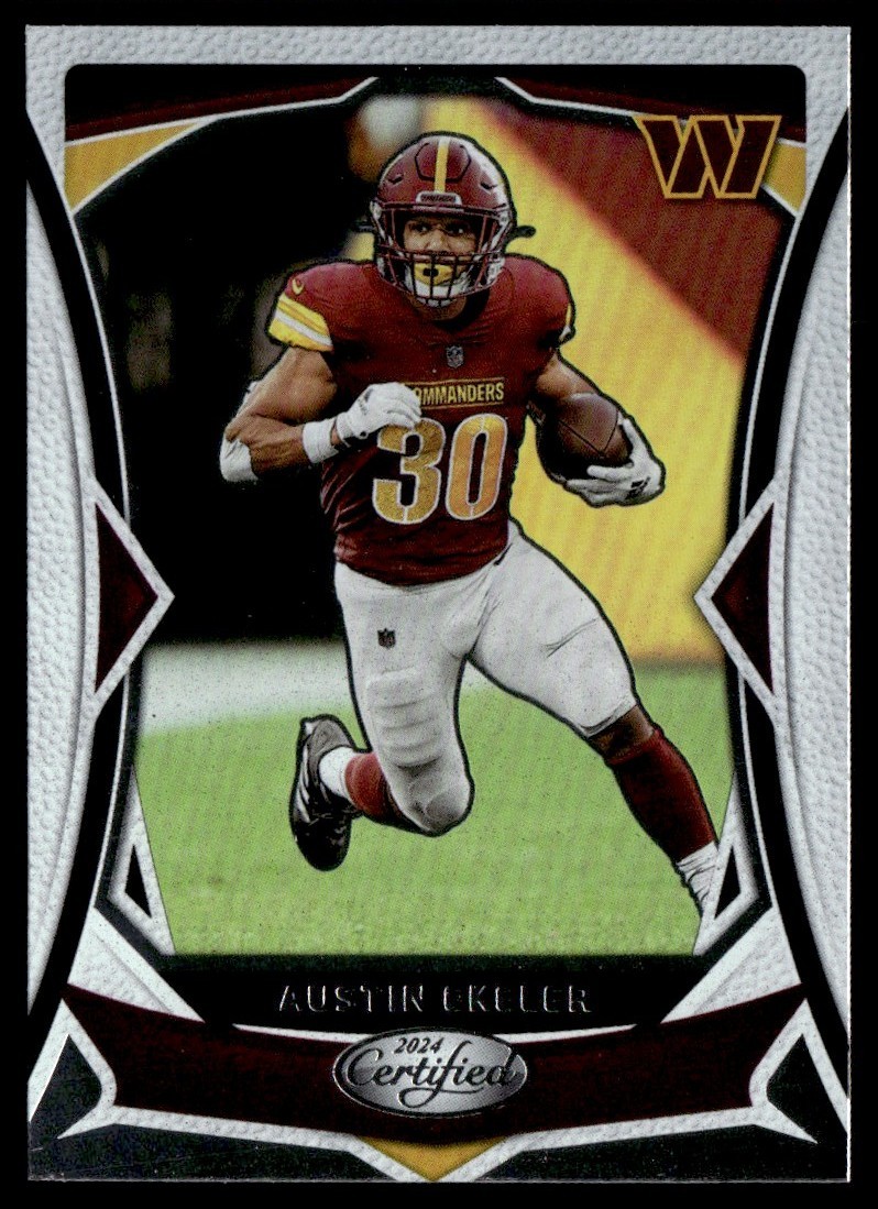 AUSTIN EKELER 2024 PANINI CERTIFIED WASHINGTON COMMANDERS #10
