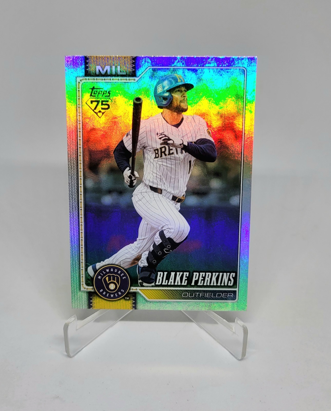 Blake Perkins 2026 Topps Series 2 Rainbow Foil Parallel #379 Milwaukee Brewers