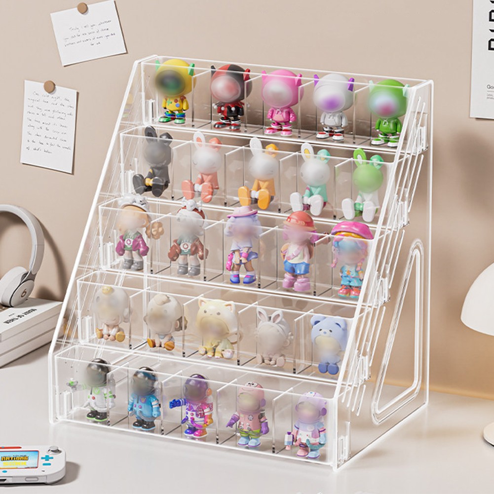 3/4/5 Stepped Tiers Acrylic Display Stand For Trading Cards without Sleeves