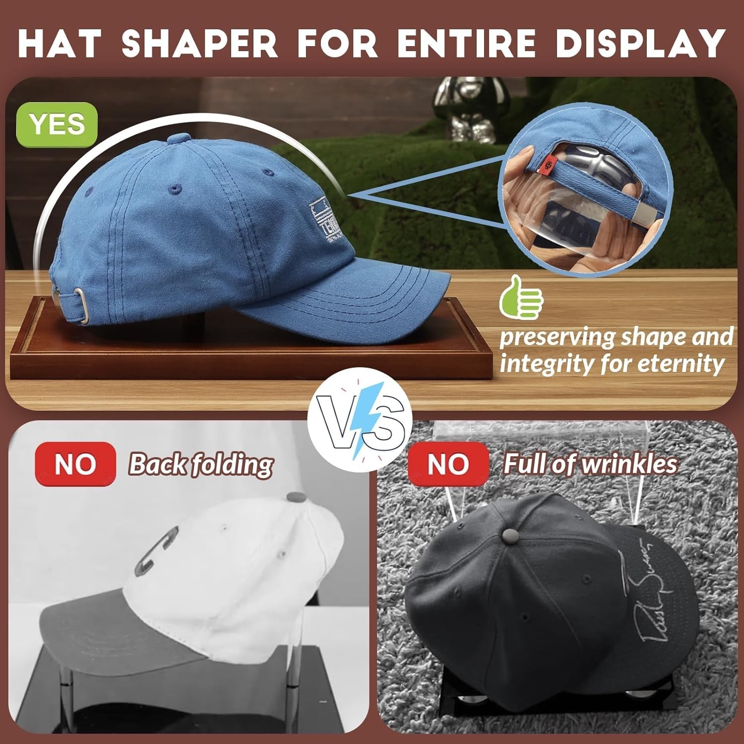 Acrylic Baseball Cap Display Box with UV Protection