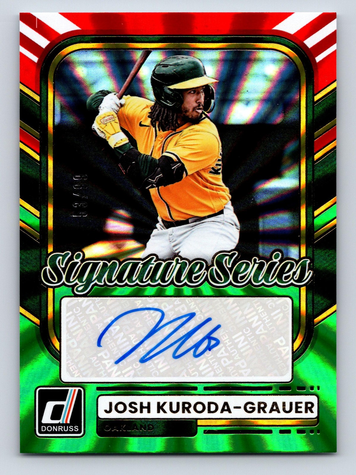 2026 Donruss #SS-JKG Josh Kuroda-Grauer Signature Series Red and Green Laser/99