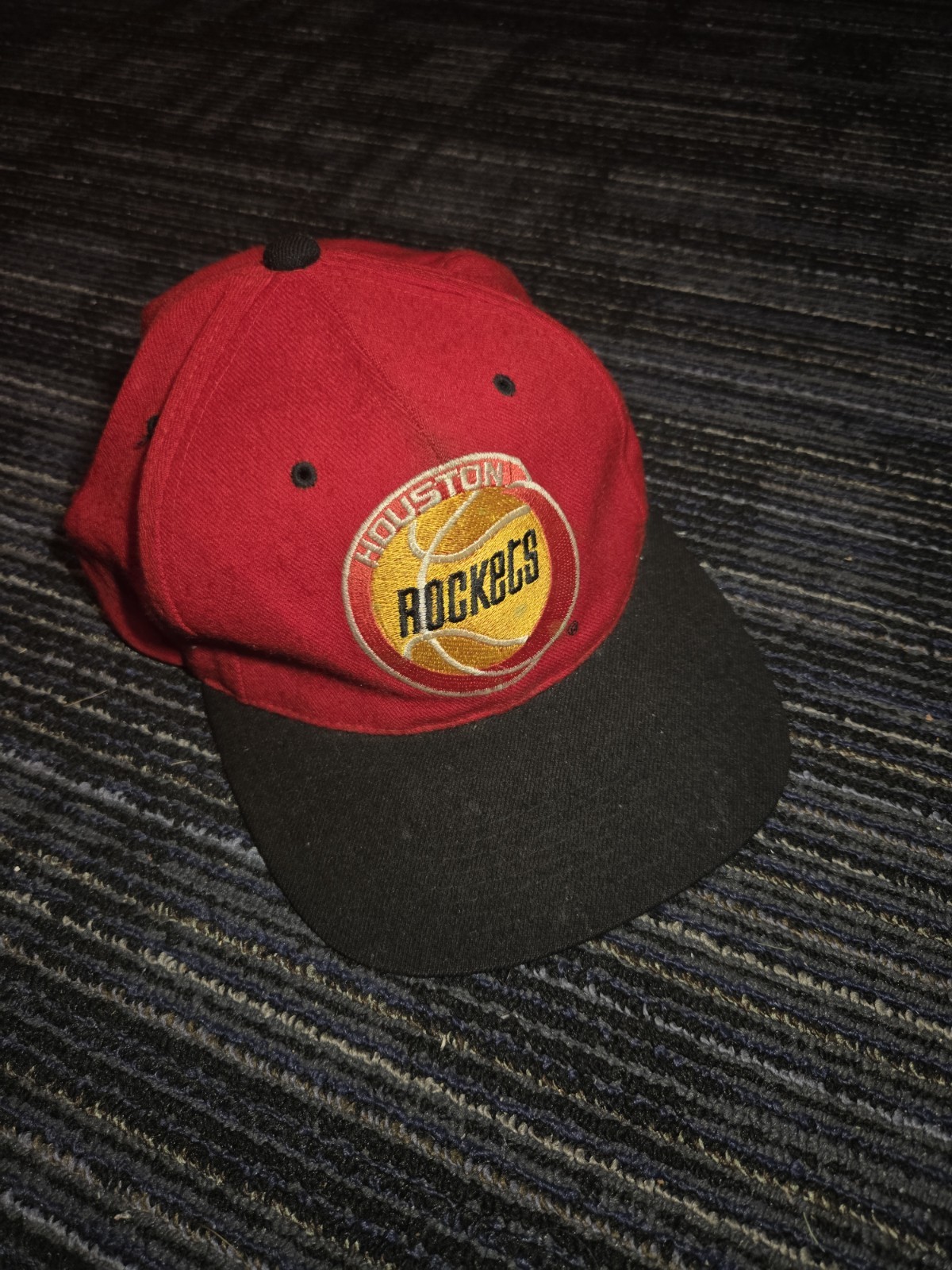 Vtg Early 90s Houston Rockets SnapBack Hat NBA Official Licensed Hakeem Olajuwon