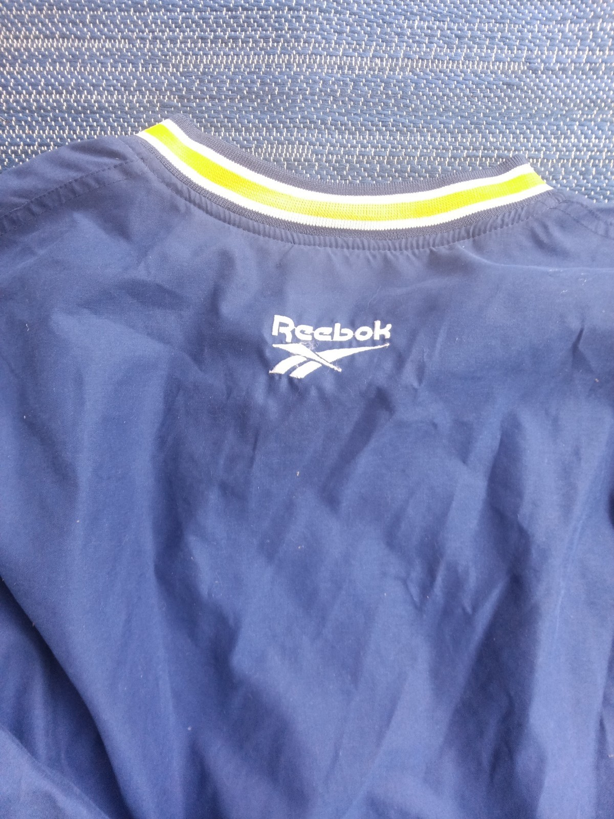 Michigan Wolverine Pullover Men Large Reebok Windbreaker Vintage EC Blue Yellow