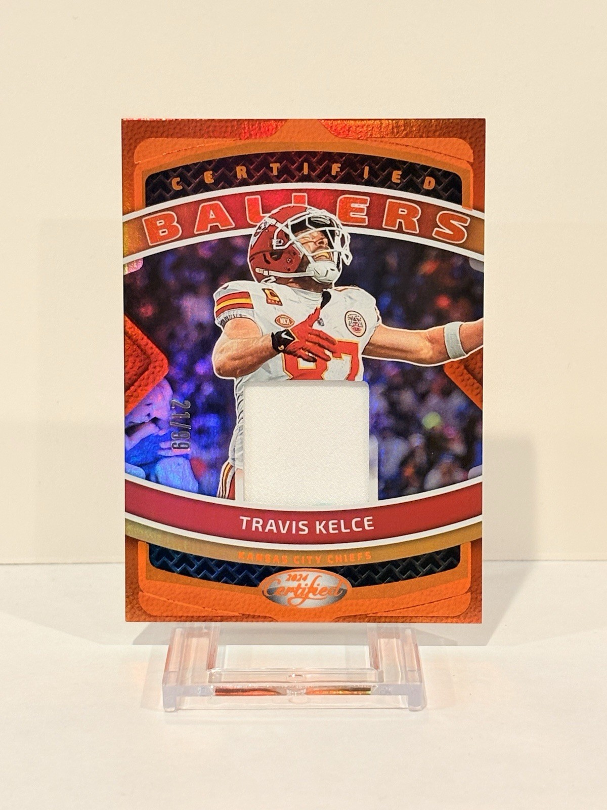 2024 Panini Certified Ballers Orange TRAVIS KELCE Jersey Patch /99 🔥 KC Chiefs