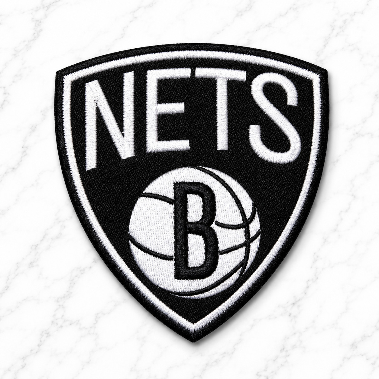 BROOKLYN NETS SHIELD LOGO NBA EMBROIDERED IRON ON PATCH 3″X3″ FREE SHIPPING