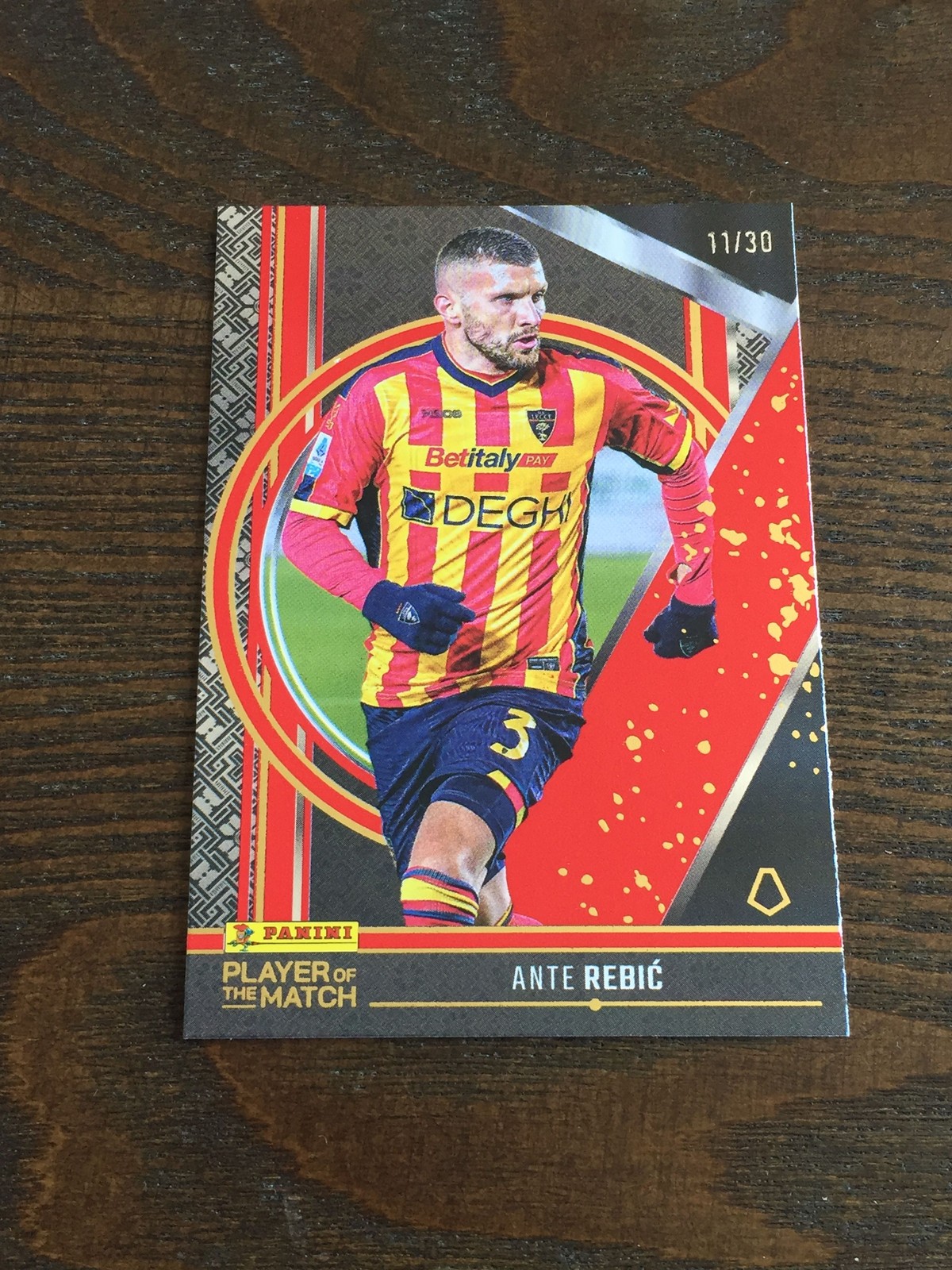 2024-25 Panini Player of the Match Ante Rebic Red 11/30 Lecce AC Milan Croatia