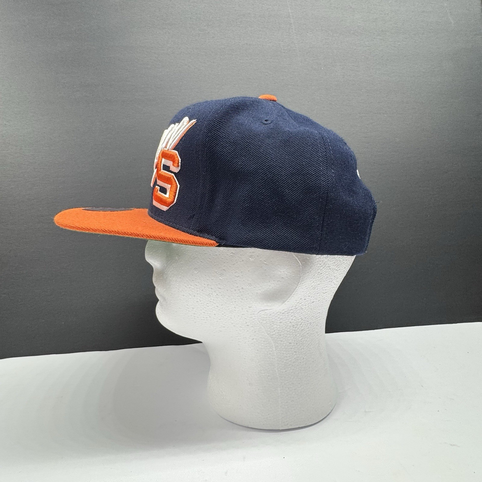 Mitchell & Ness Syracuse Orange Snapback Hat Script 5 Blue Orange NCAA Cap XLNT
