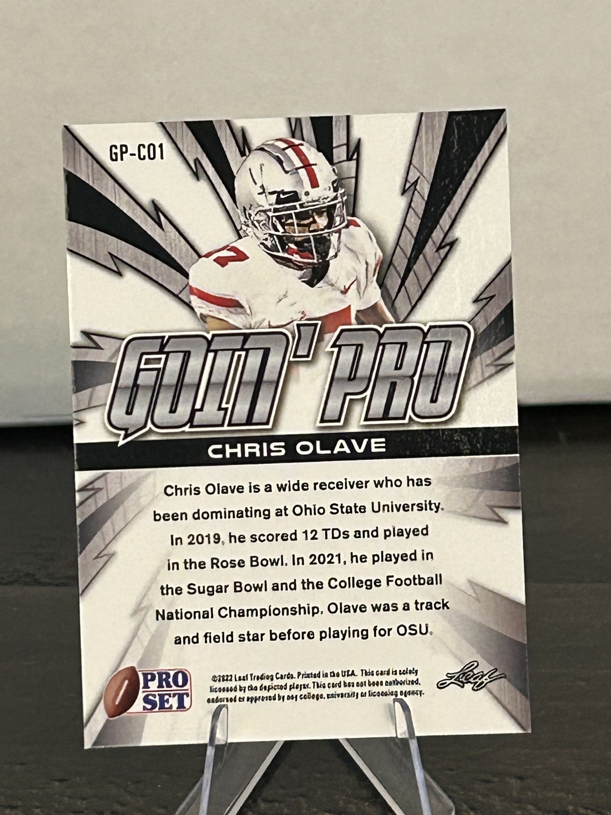 2022 Pro Set Draft #GP-CO1 Chris Olave Goin’ Pro Prismatic Red