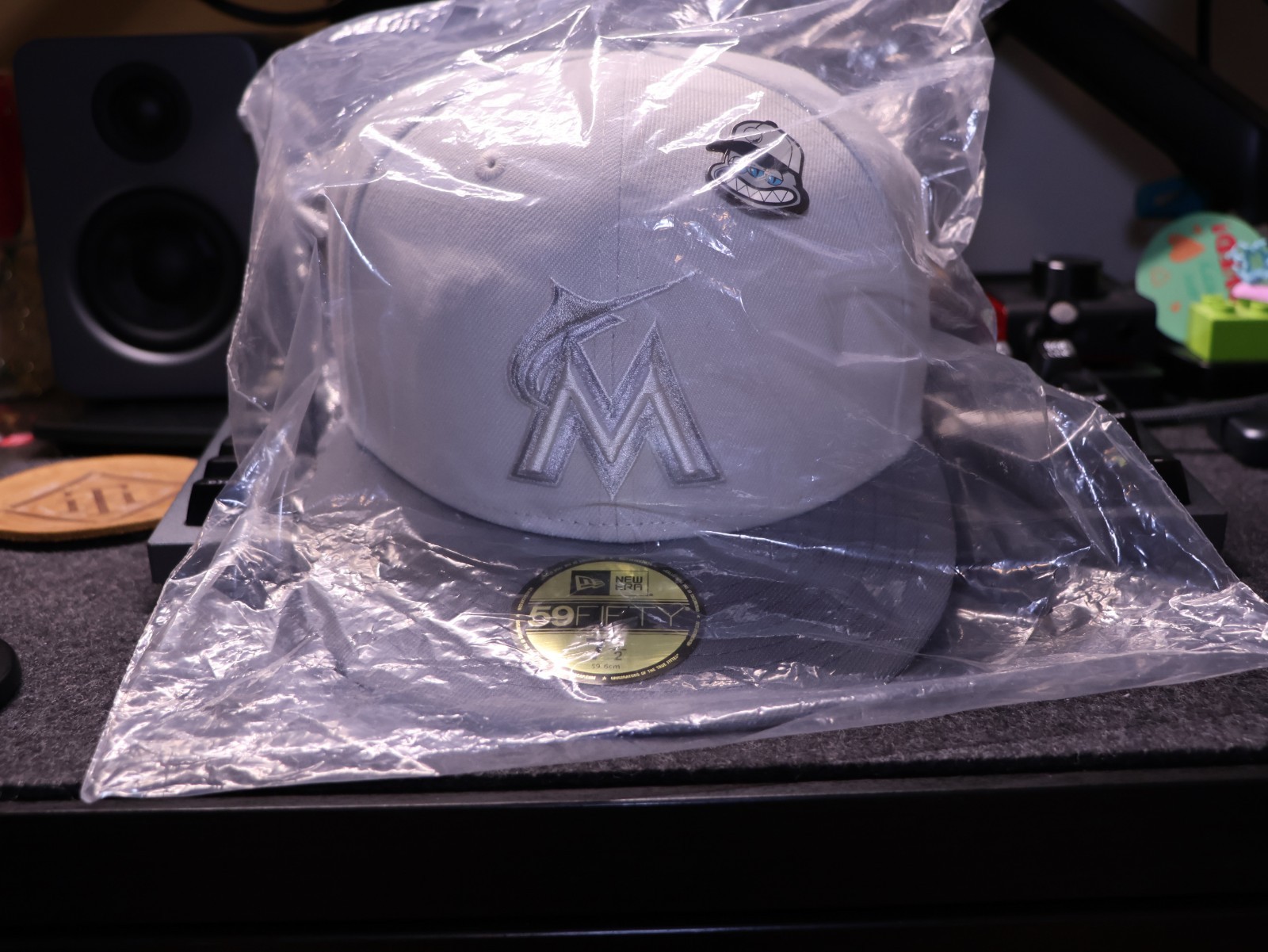 New Era Miami Marlins Grey Outer Space 7 1/2 fitted cap- Brand New