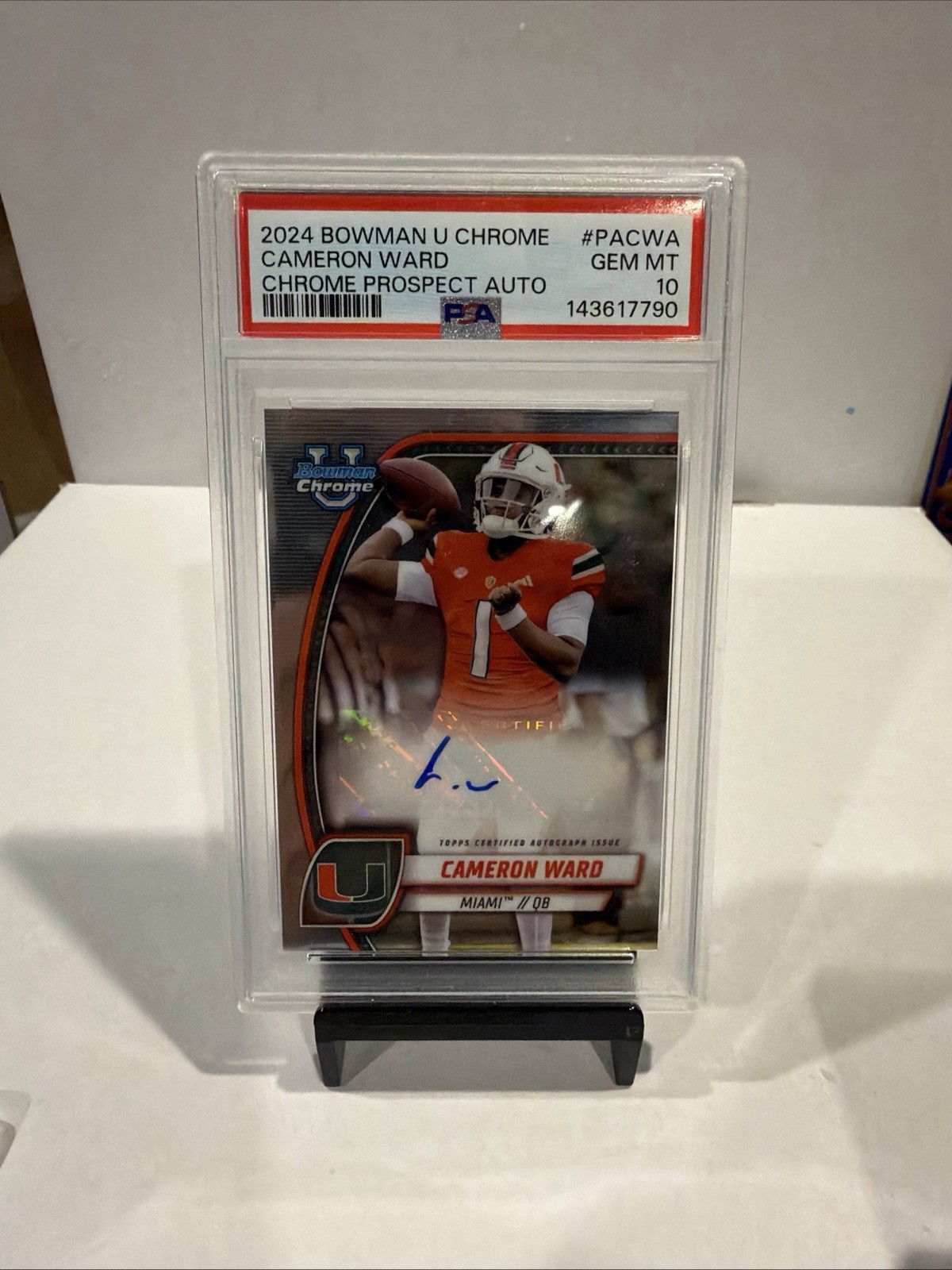 CAMERON WARD PSA 10 Gem Mint 2024 Bowman U Chrome Prospect Auto PACWA