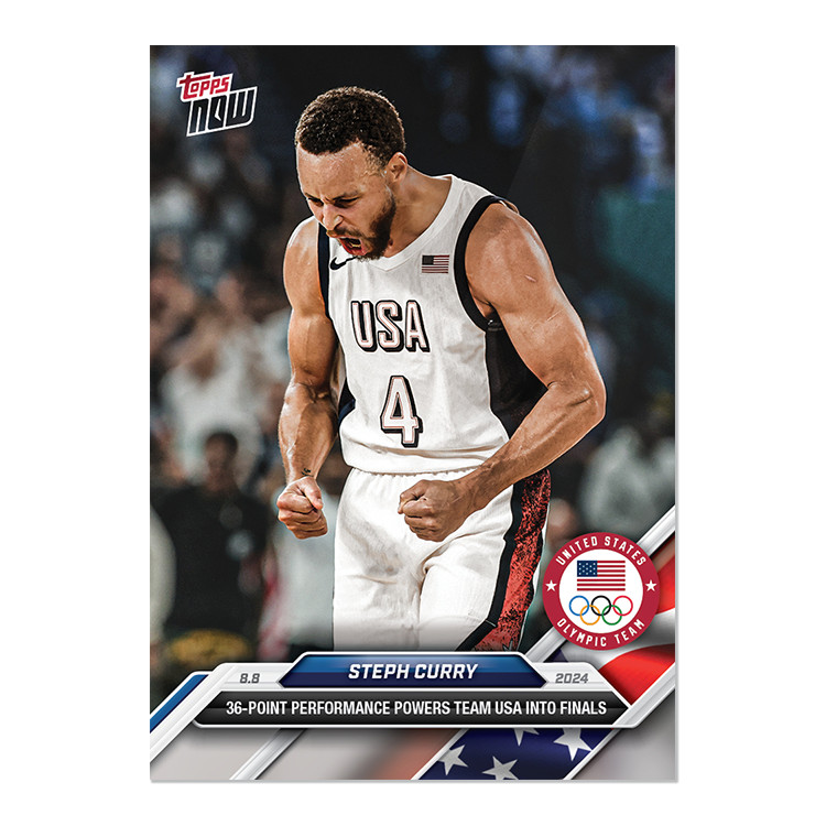 (2) 2024 Topps Now Olympics Stephen Curry/LeBron James USA Basketball #22 & #30