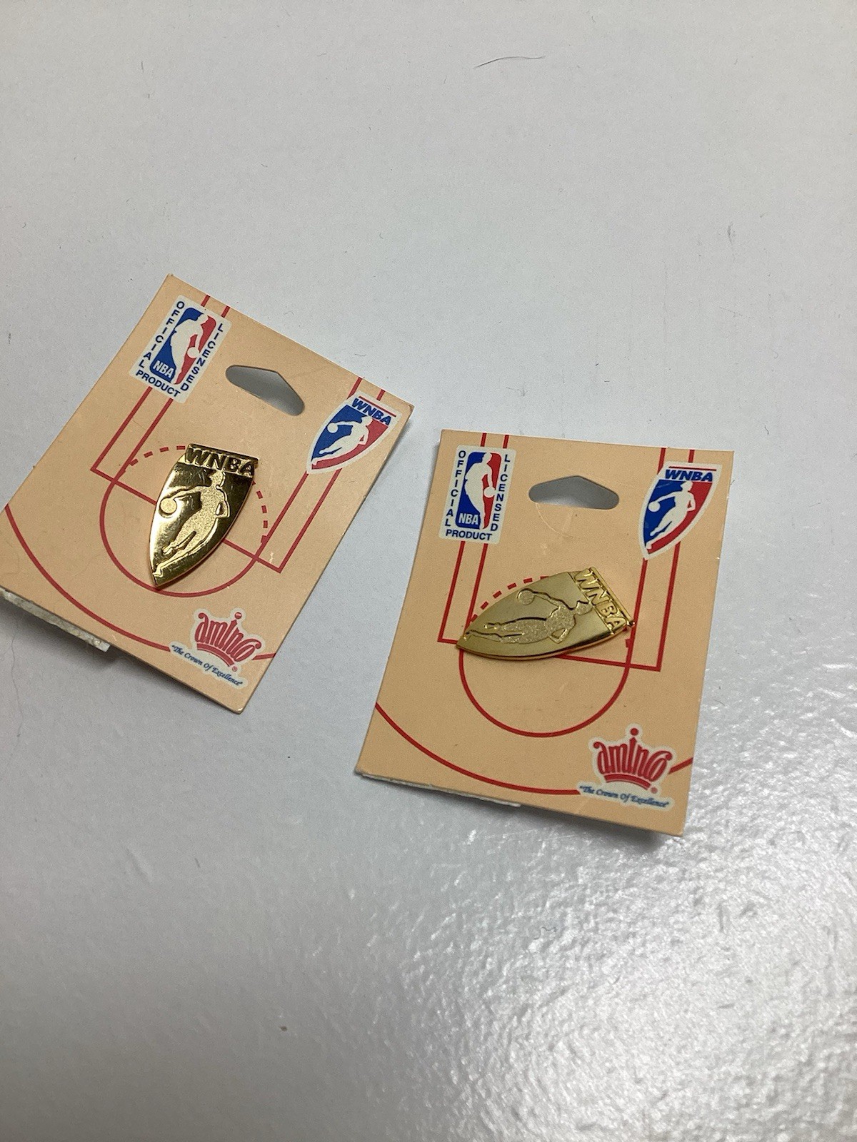 Aminco vintage WNBA Officially Licensed Gold Basketball Pins Lot of 2