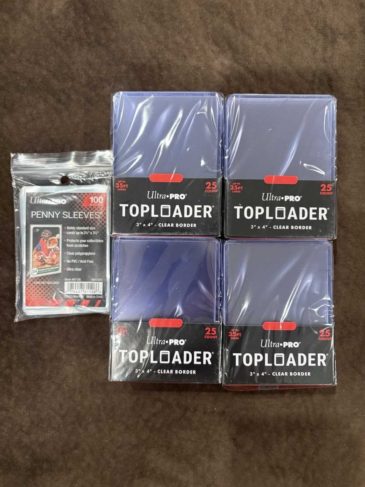 100 Ultra PRO 3″ x 4″ Regular Toploaders & 100 Ultra Pro sleeves