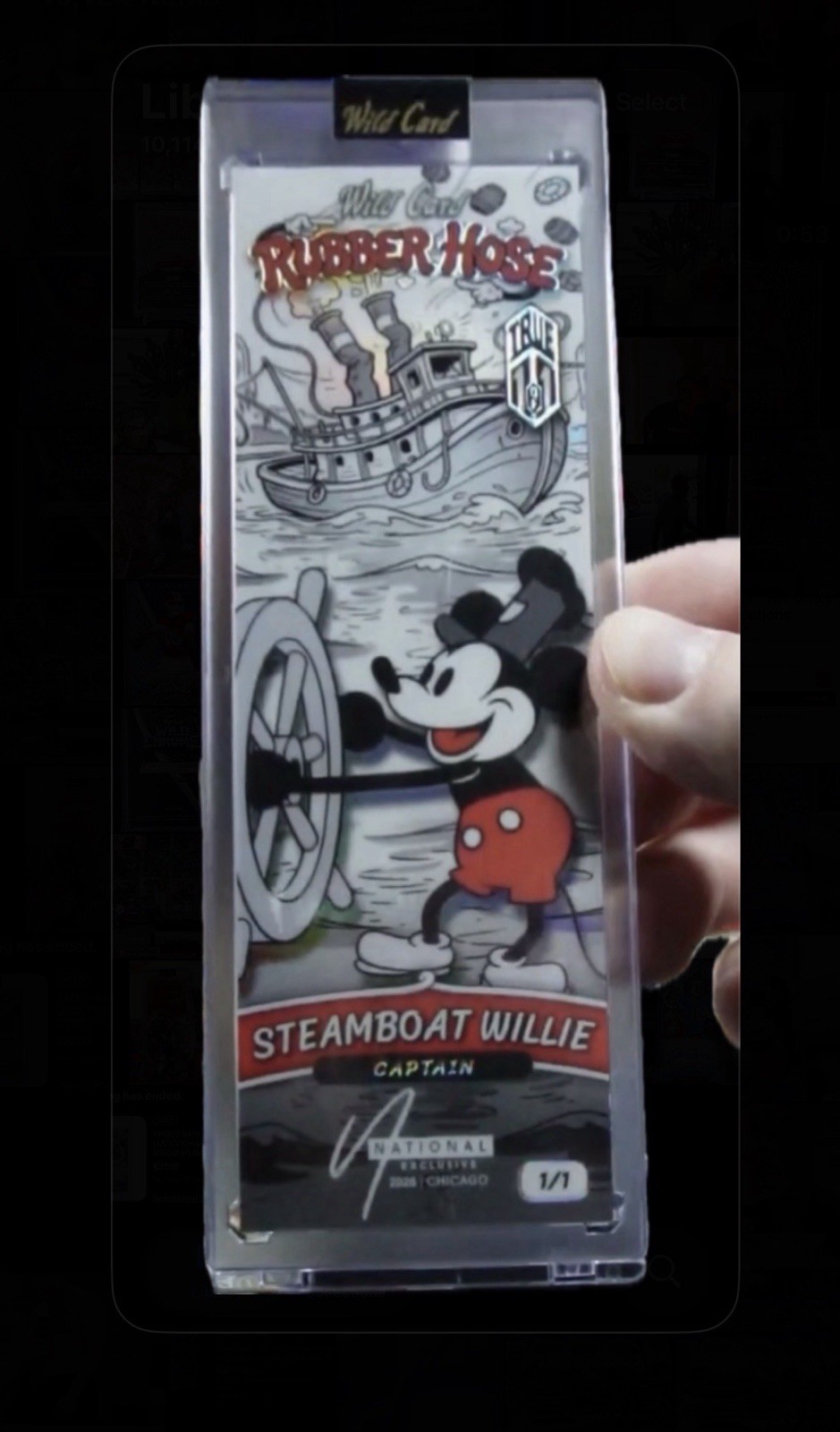 Steamboat Willie True 1/1 Rubber Hose 2026 Wild Card Slim Gem National Exclusive