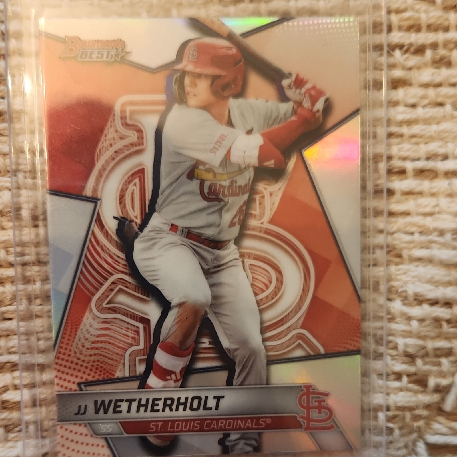 Topps 2025 Bowman’s Best JJ Wetherholt Refractor TP-14 Cardinals