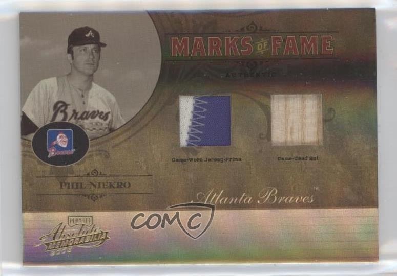 2005 Playoff Absolute Memorabilia Marks of Fame 6/50 Phil Niekro #MF-67 HOF n8a