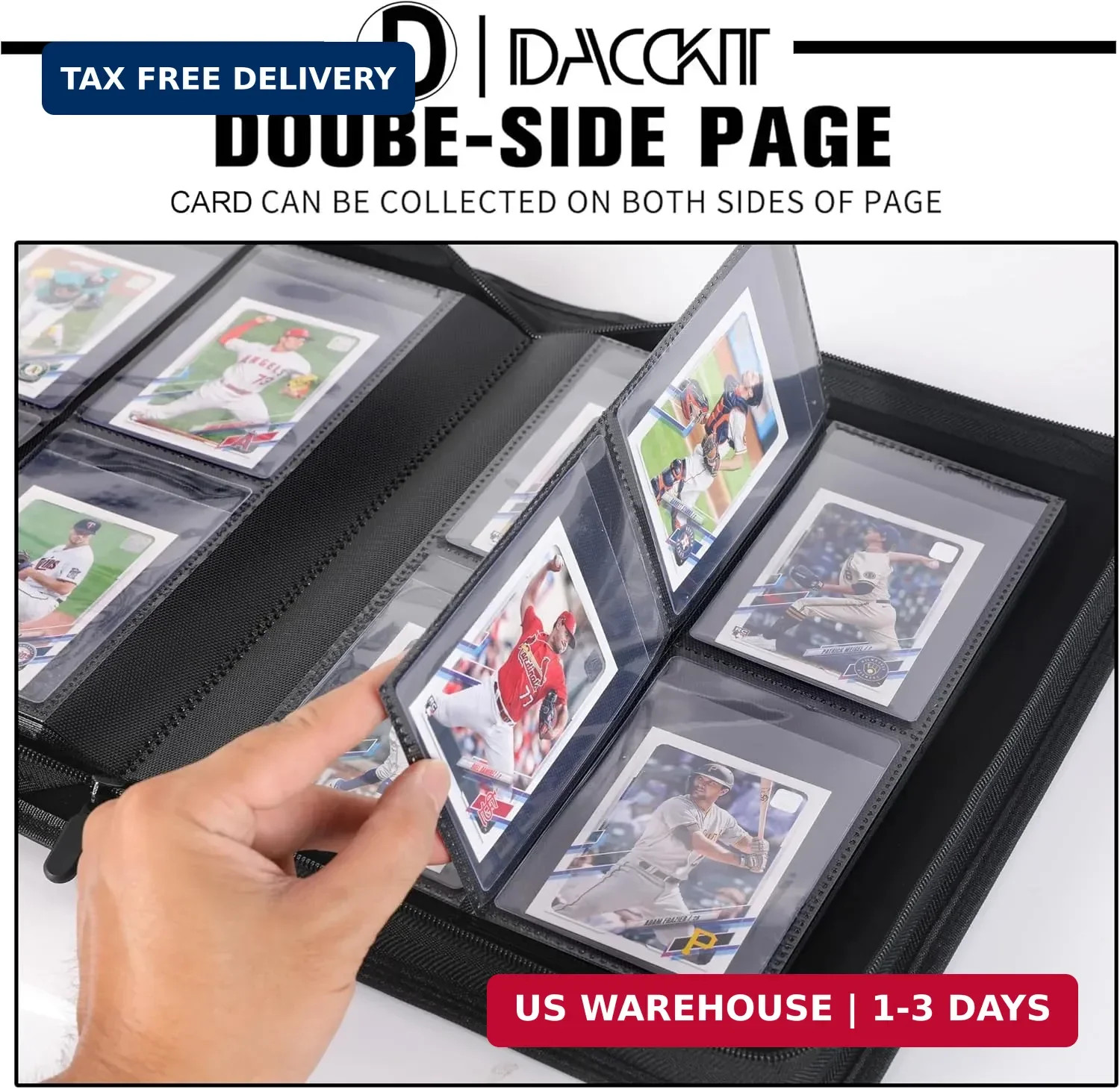 Semi Rigid Card Holder Binder – Fits 240 Cards，Premium 4 Pocket Card Binder Comp
