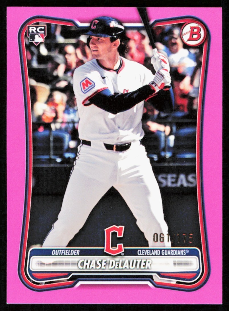Chase Delauter 2026 Bowman Fuchsia Border /299 Rookie Cleveland Guardians MLB RC