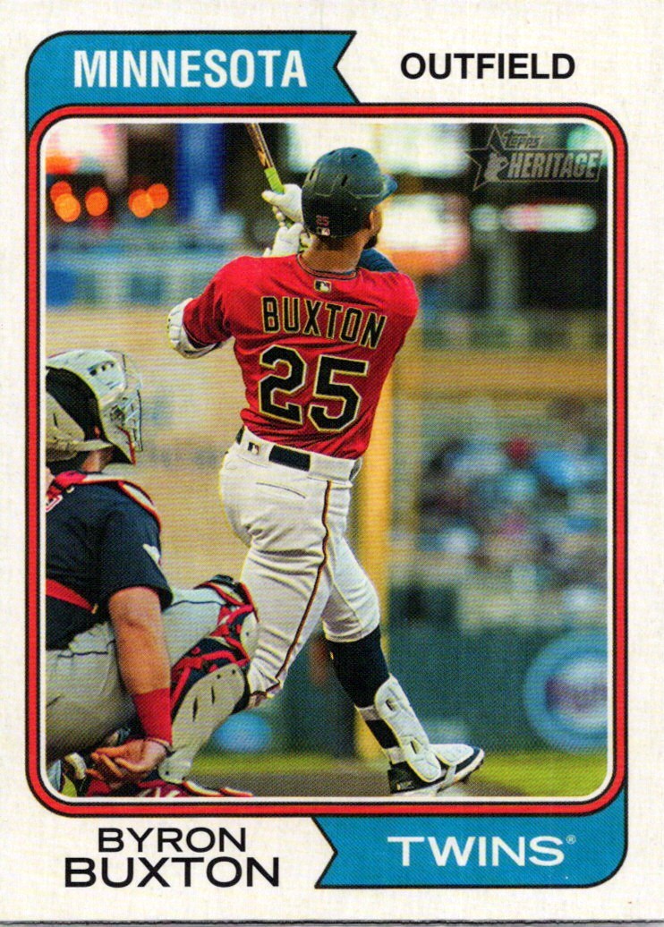 2023 Topps Heritage Chrome Blue Sparkle Refractor Byron Buxton Minnesota Twins