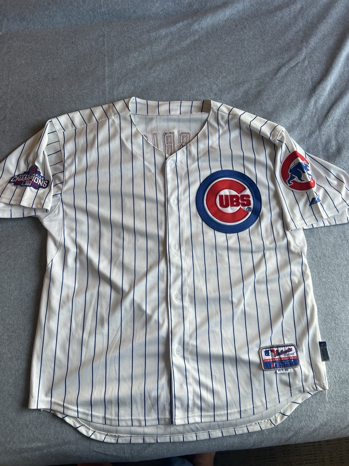 MAJESTIC COOL BASE WHITE CHICAGO CUBS ZOBRIST #18 SIZE 50 M – L SOX