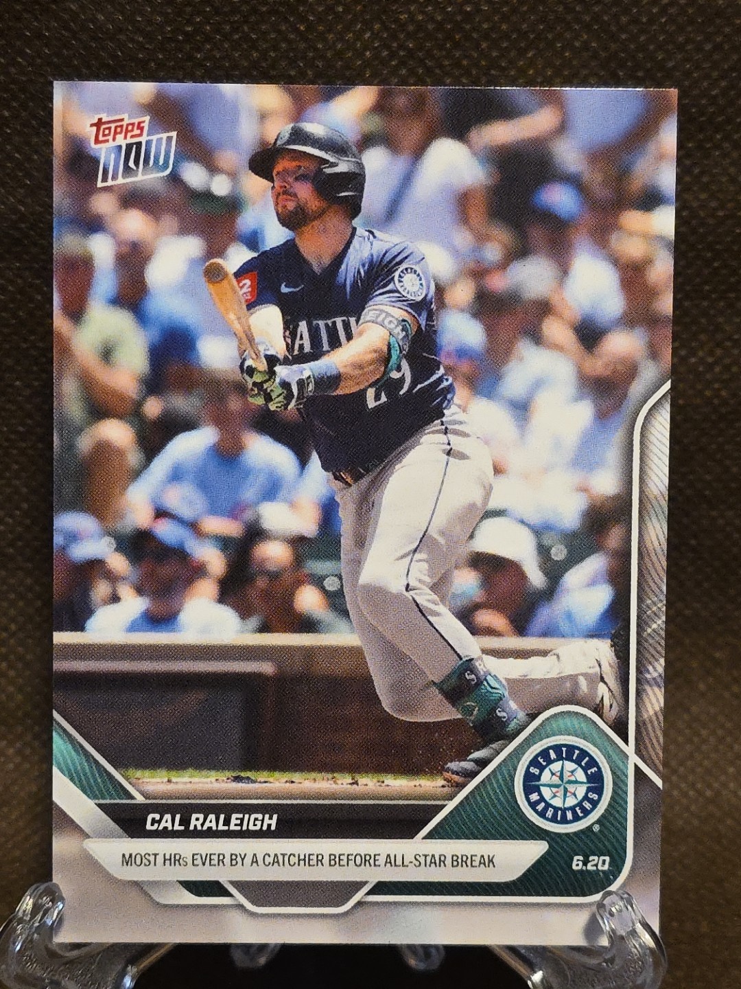 2025 Topps Now Cal Raleigh Card #325 Most Home Runs By Catcher Before All-Star