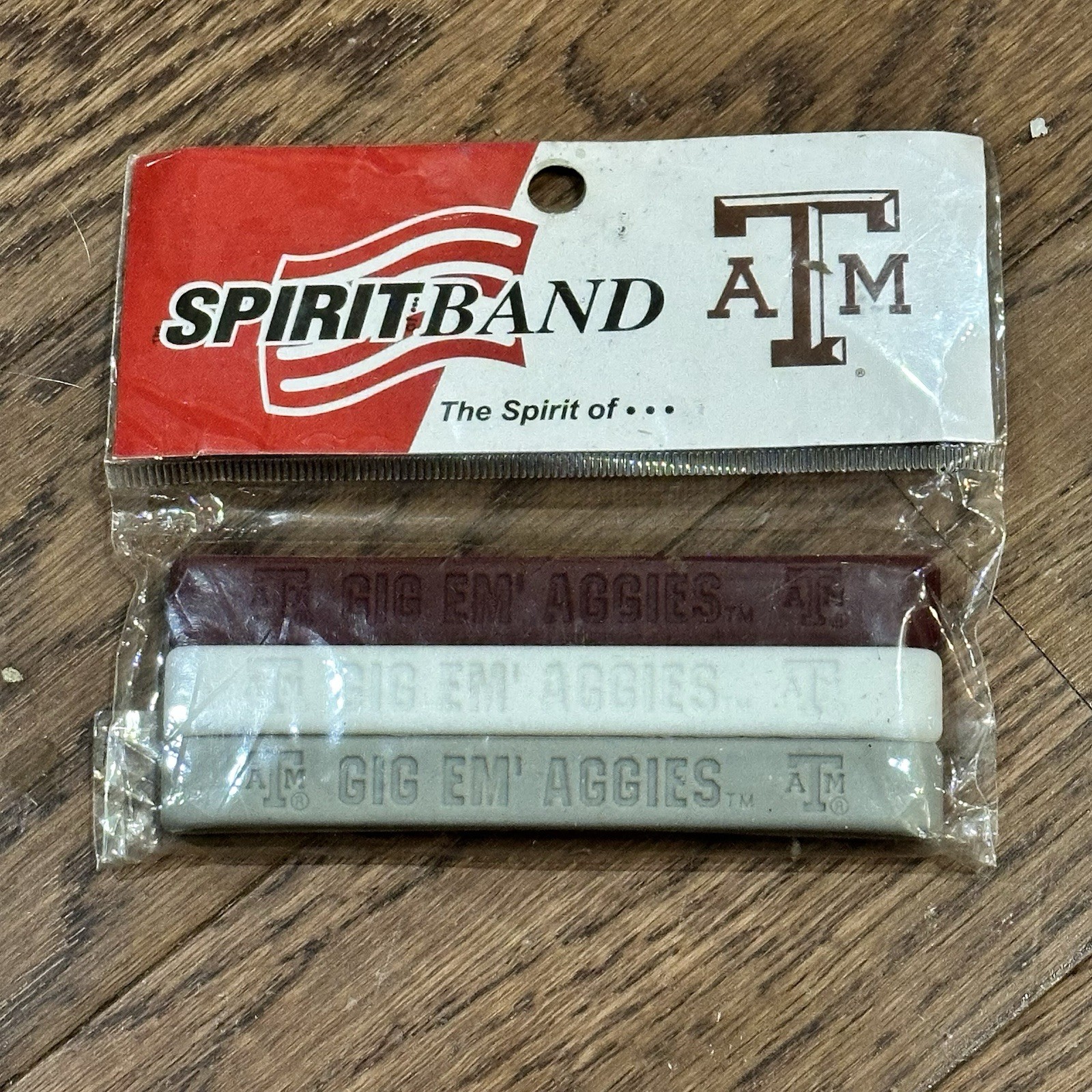 Pack of 3 SpiritBand Texas A&M Aggies Silicone Wristbands – Maroon, White, Gray