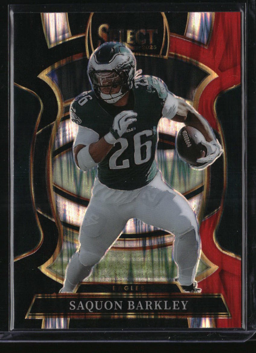 2025 Panini Select #90 Saquon Barkley Black and Red Prizm Shock