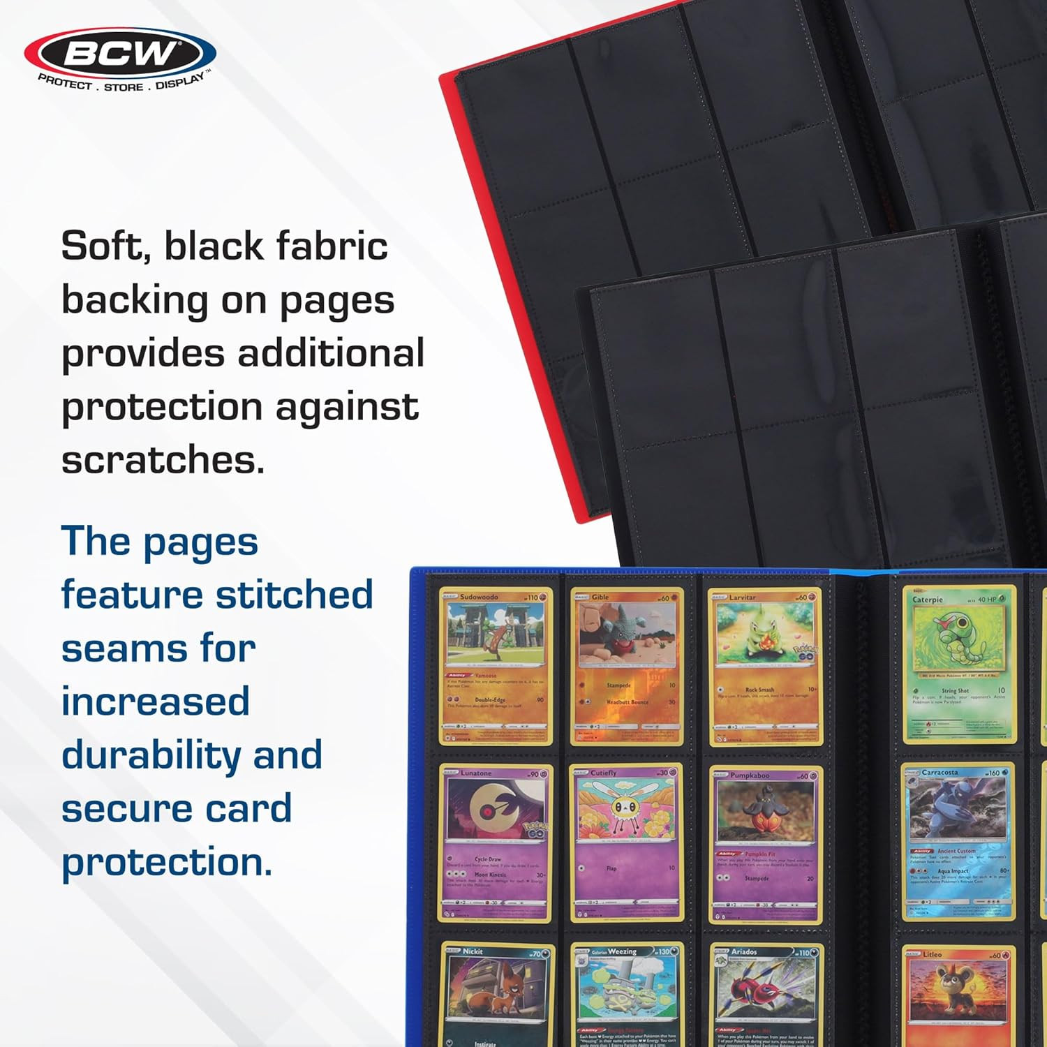 Basics Folio 9-Pocket Card Album – Black | Archival Safe, Side-Loading Binder |