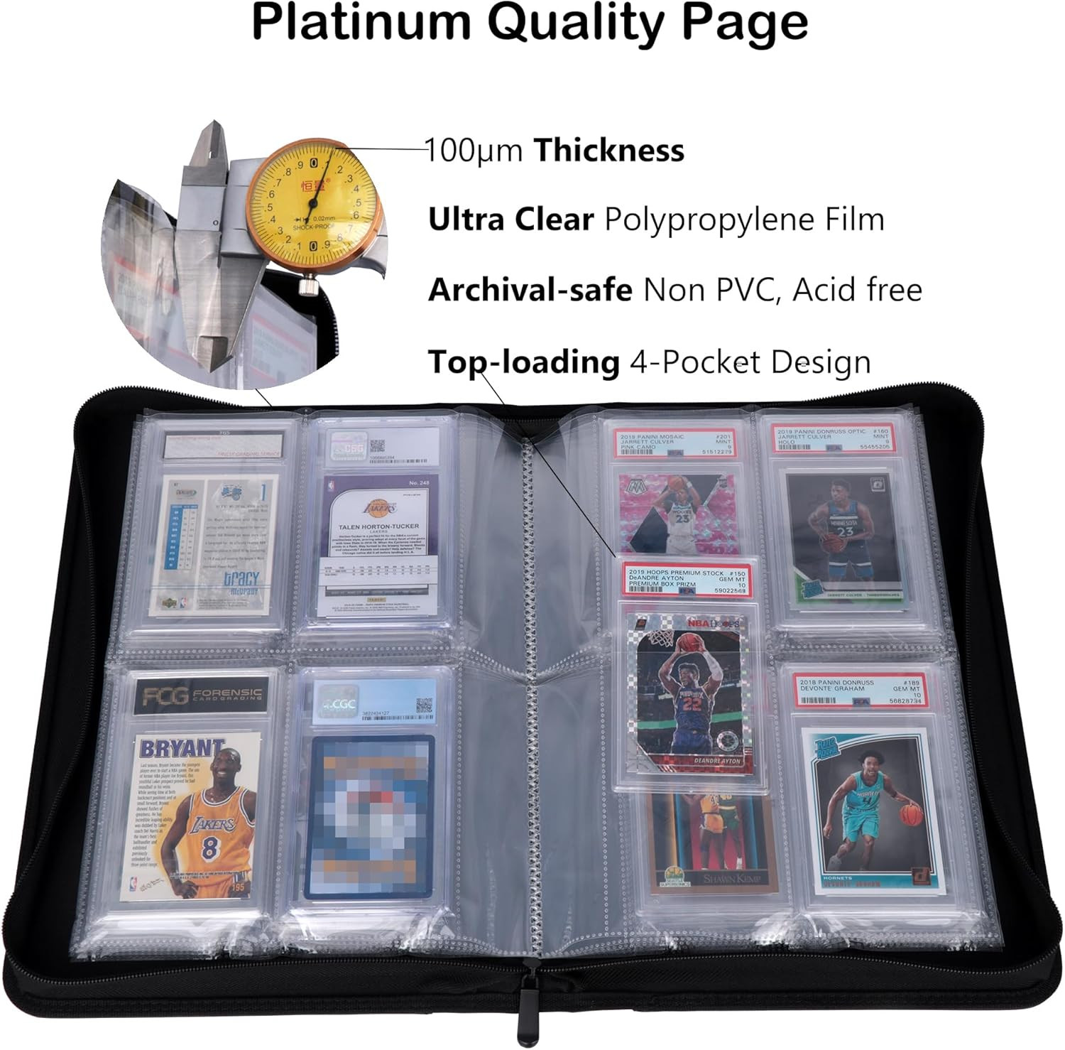 Rayvol Psa-Sized Slab Binder, Graded Card Binder Fit 40 PSA Slabs Includes 40 Ps