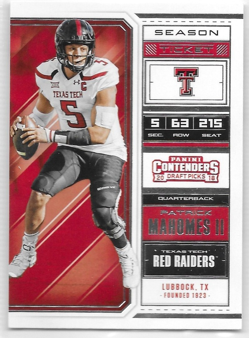 Patrick Mahomes 2018-2025 NFL NCAA Singles Pick Your Card Chiefs Texas Tech