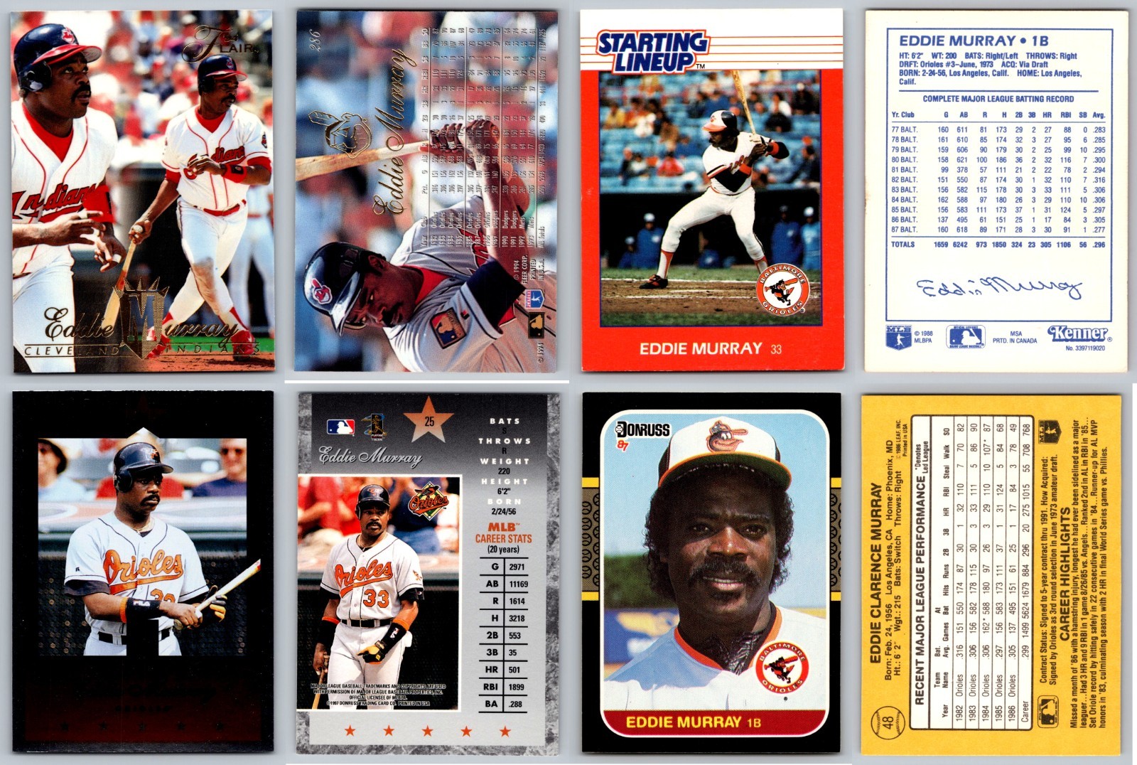 Eddie Murray 4 Card Lot – Baltimore Orioles / HOF – SEVERAL LOTS AVAILABLE!!!