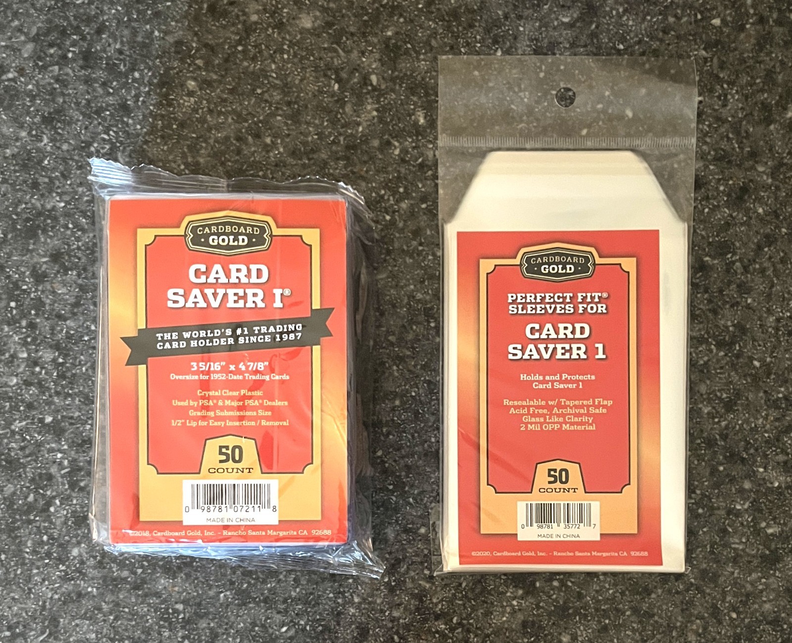 50 Cardboard Gold Card Saver 1 + 50 Perfect Fit Sleeves – Sealed Packs Free Ship