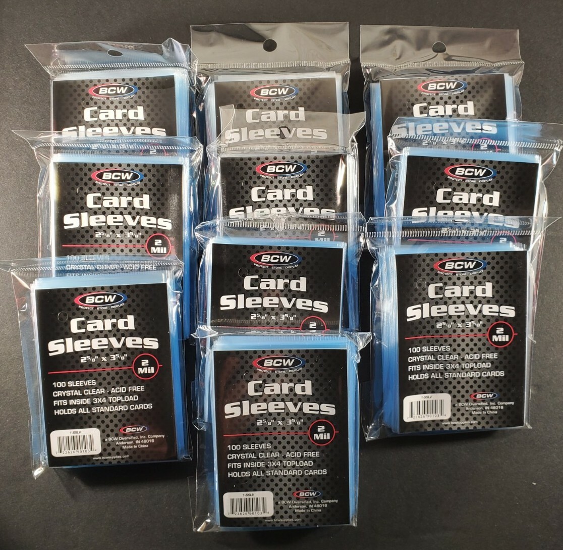 (1000) BCW Standard Card Penny Sleeves Regular 2 5/8 X 3 5/8 (10 PACKS OF 100)