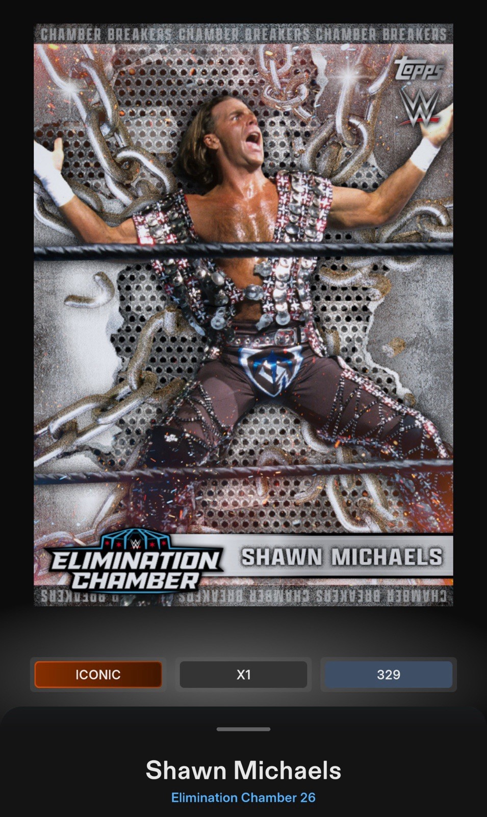 Shawn Michaels – Steel Breakers Iconic – Topps Slam WWE Elimination Chamber 26